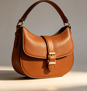 Elegant Solid Saddle Handbag